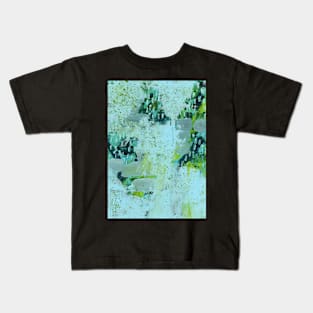 Art Acrylic artwork abstract turquoise Lime Kids T-Shirt